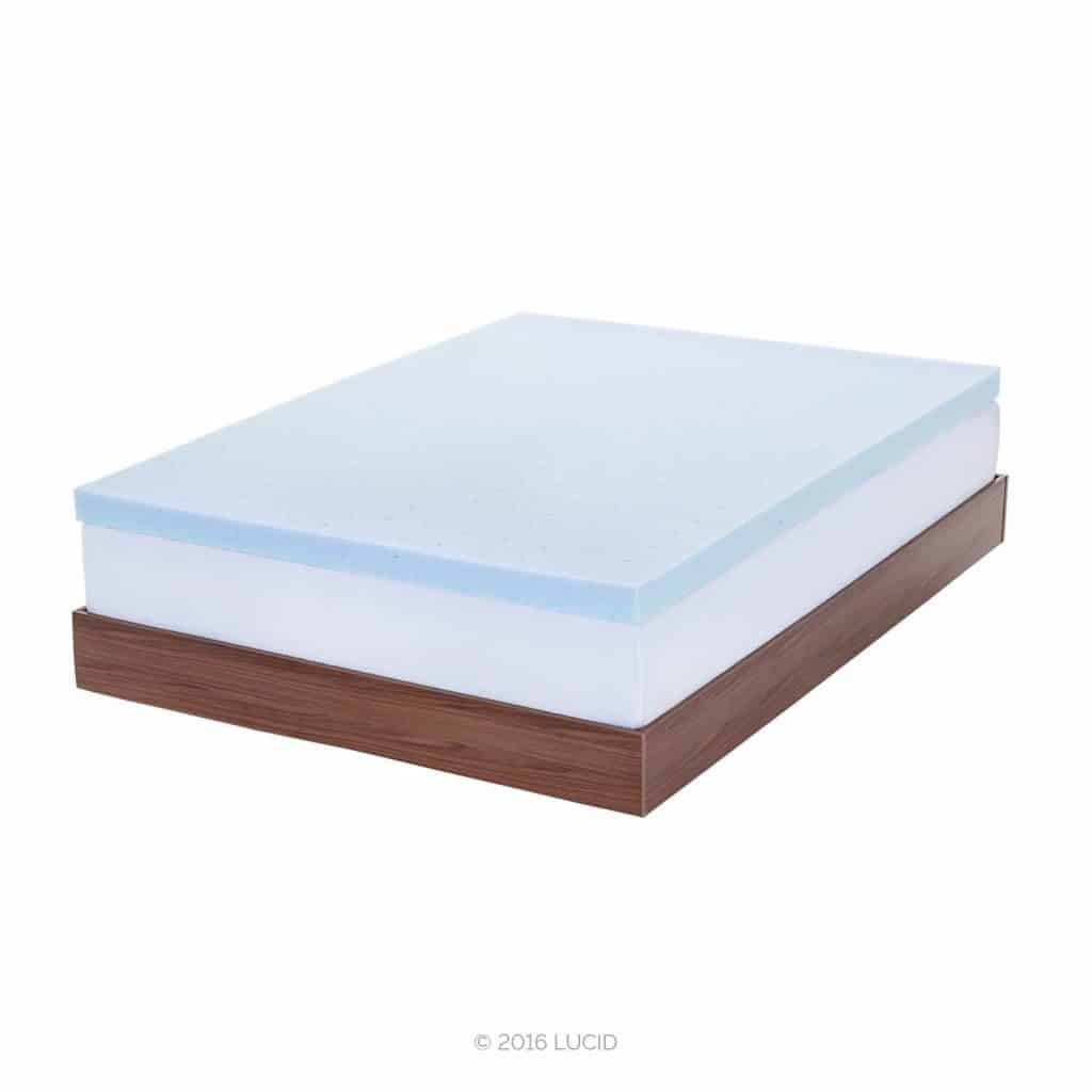 6. LUCID 3 Inch Ventilated Memory Foam Mattress Topper