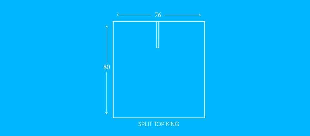 SPLIT TOP KING, 76”W X 80”L