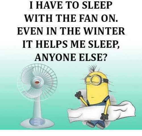 I have to sleep with the fan on , even in the winter it helps me sleep, anyone else
