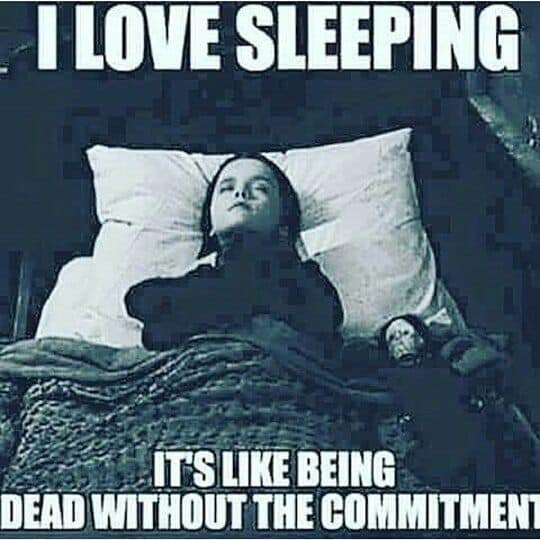 I love sleeping. it's like being dead without the commitment