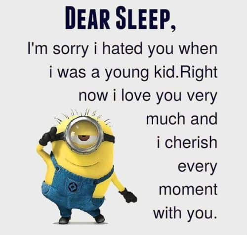 deal sleep I hate you when I was young, but now I can't love you more