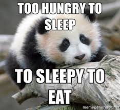 too hugry to sleep, to sleepy to eat