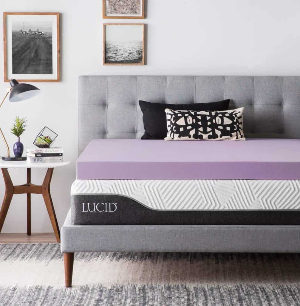 LUCID Ventilated Design 4 Inch Lavender Infused Memory Foam Mattress Topper